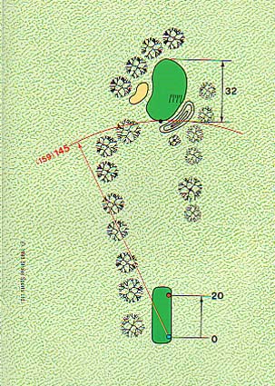 The 14th Hole schematic at Victor Harbor Golf Club