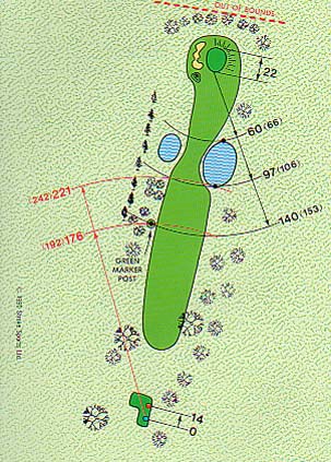 The 15th Hole schematic at Victor Harbor Golf Club