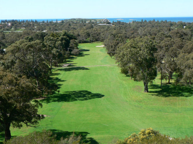 The iconic first hole view at the Victor Harbor Golf Club